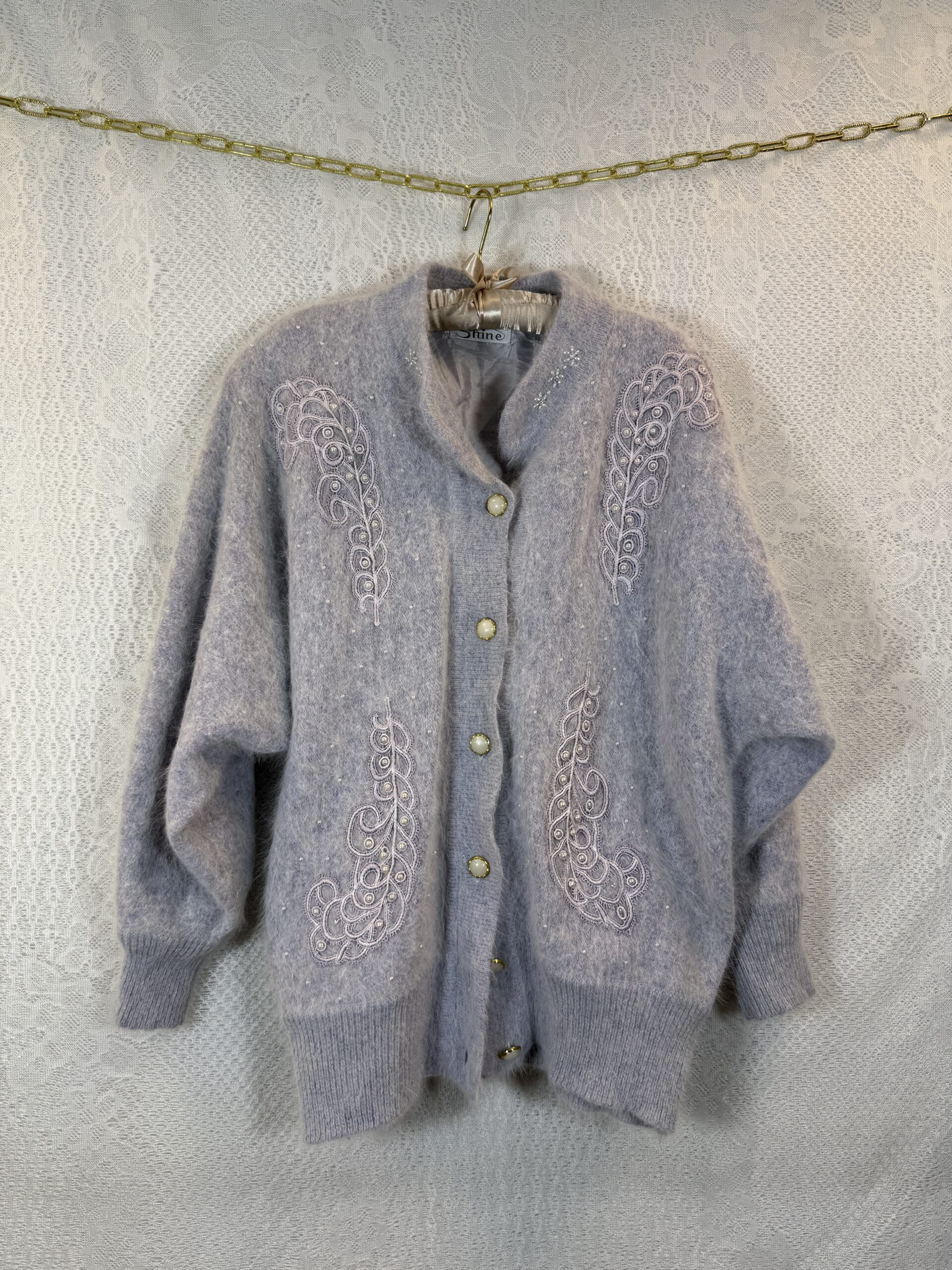 Vintage SHINE angora cardigan