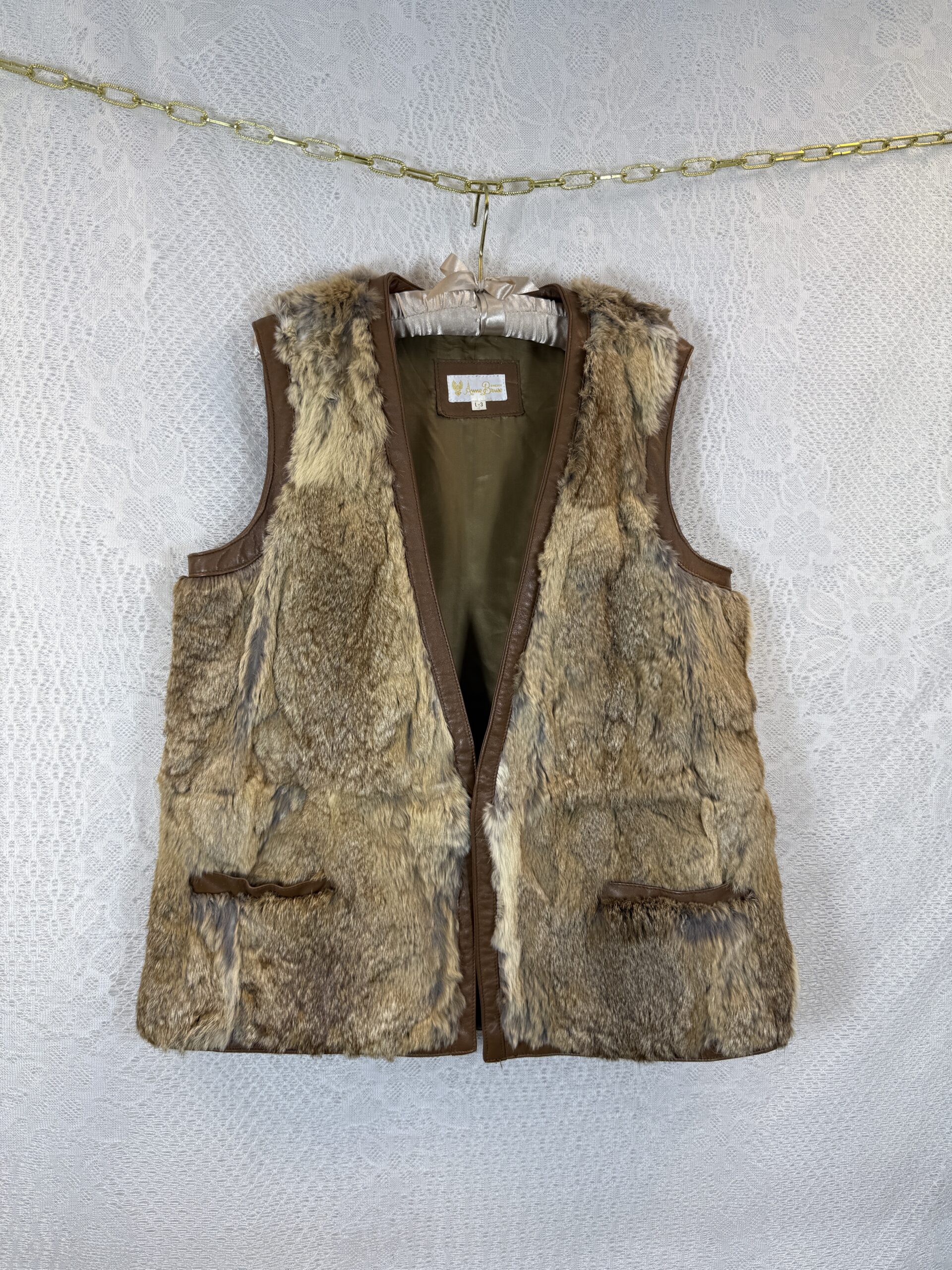ANNE BRUSE real fur vest